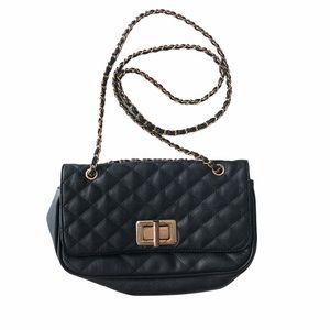 ALDO Black Quilted Leather Shoulder Purse